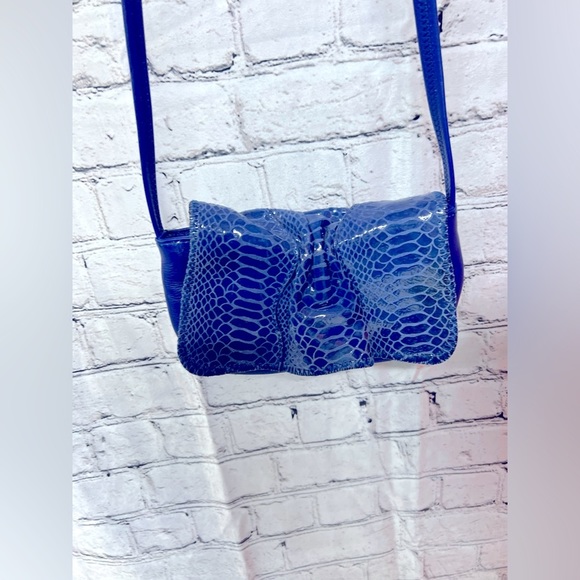 Chi by Carlos Falchi small bright blue crossbody. - Picture 1 of 8